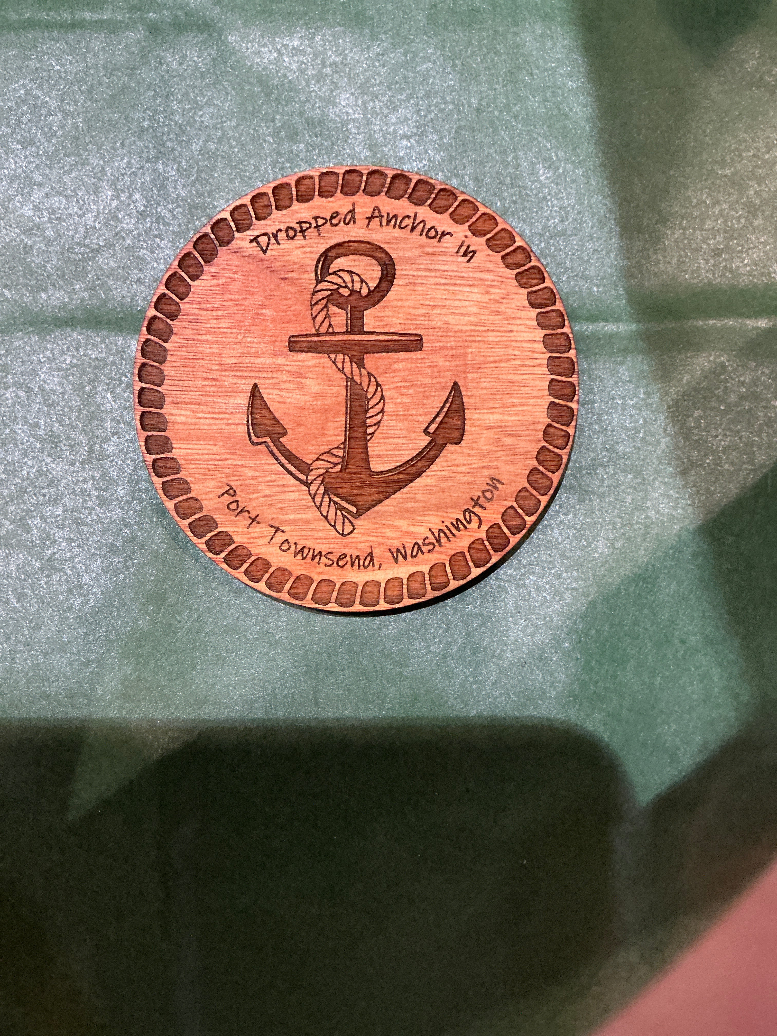 Dropped Anchor in Port Townsend Wooden Magnet