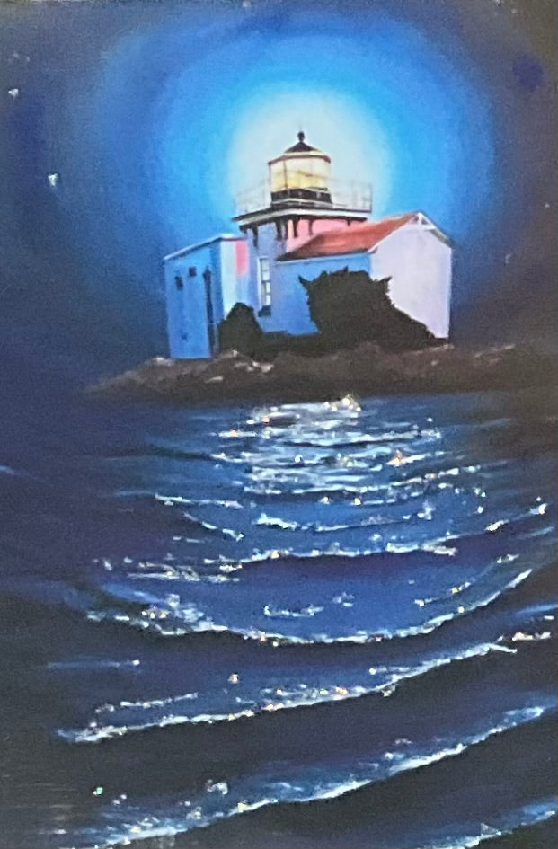 Lighthouse at Night 5x7 Magnets