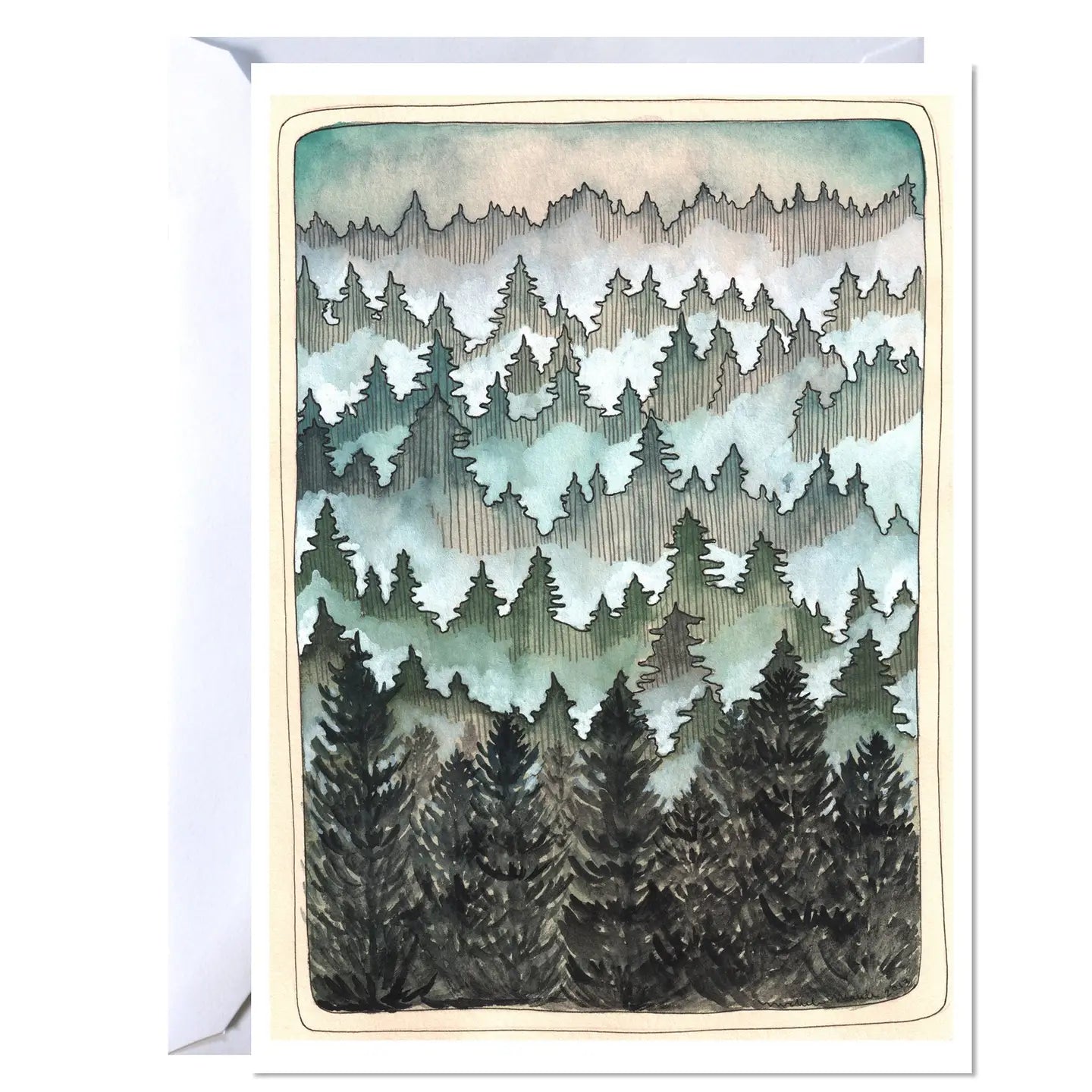 Northwest Forest Print-Greeting Card