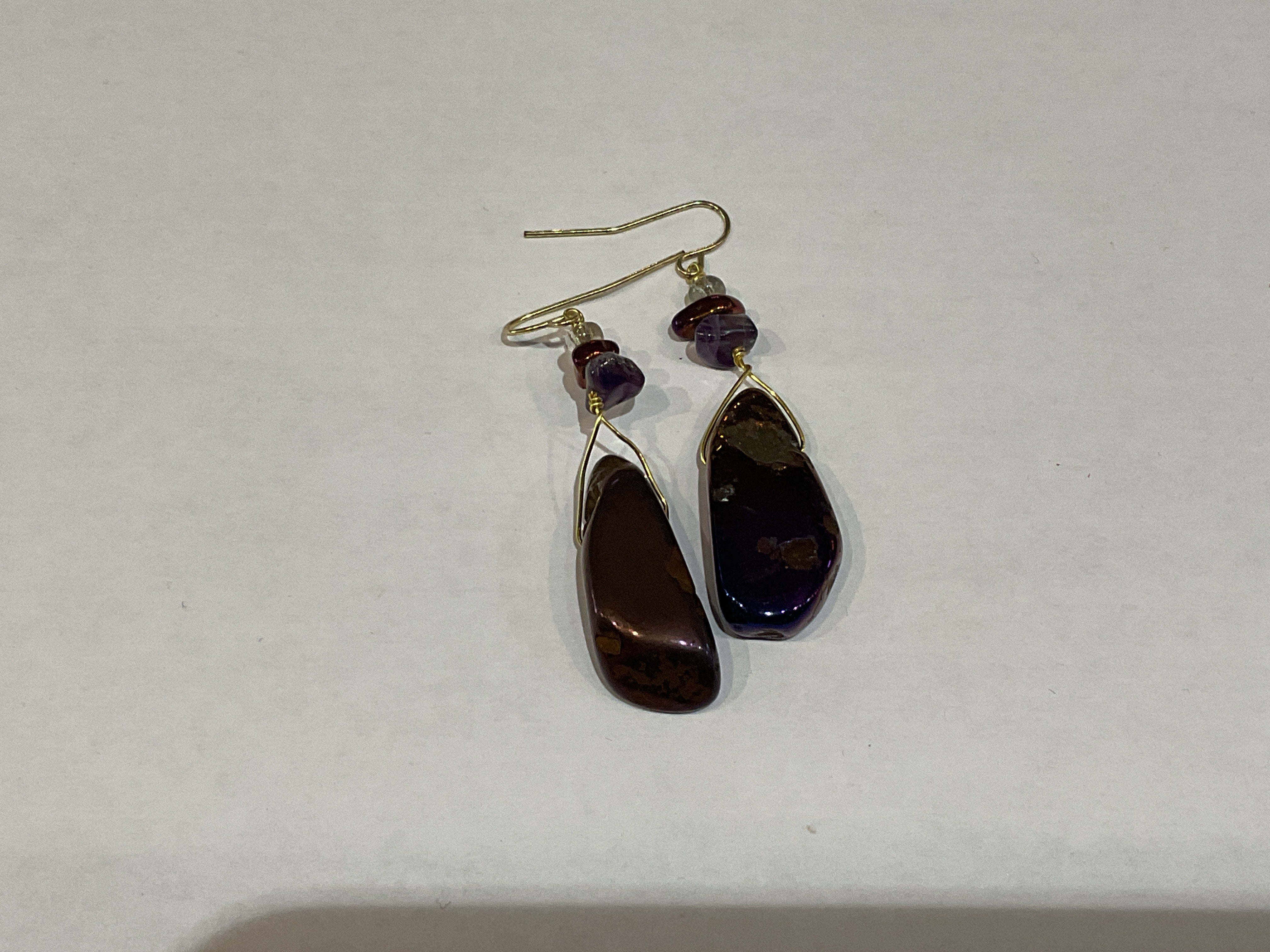Amethyst Foiled Agate Earrings