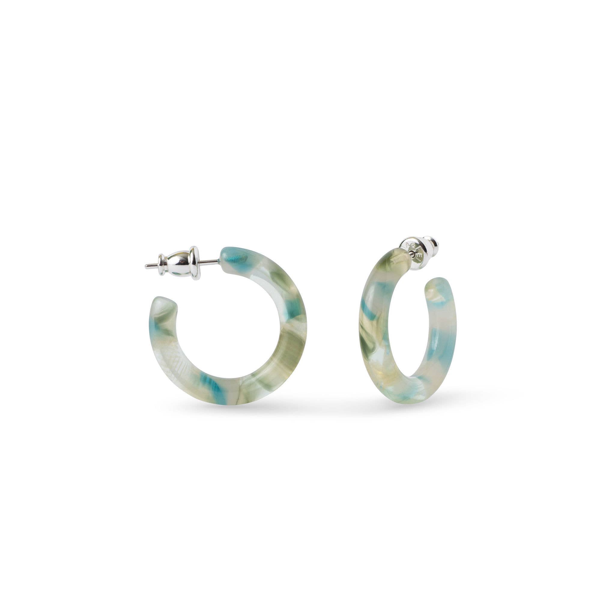 Ultra Mini Hoop Collection | Small Acetate Hoops: Lilly Pad