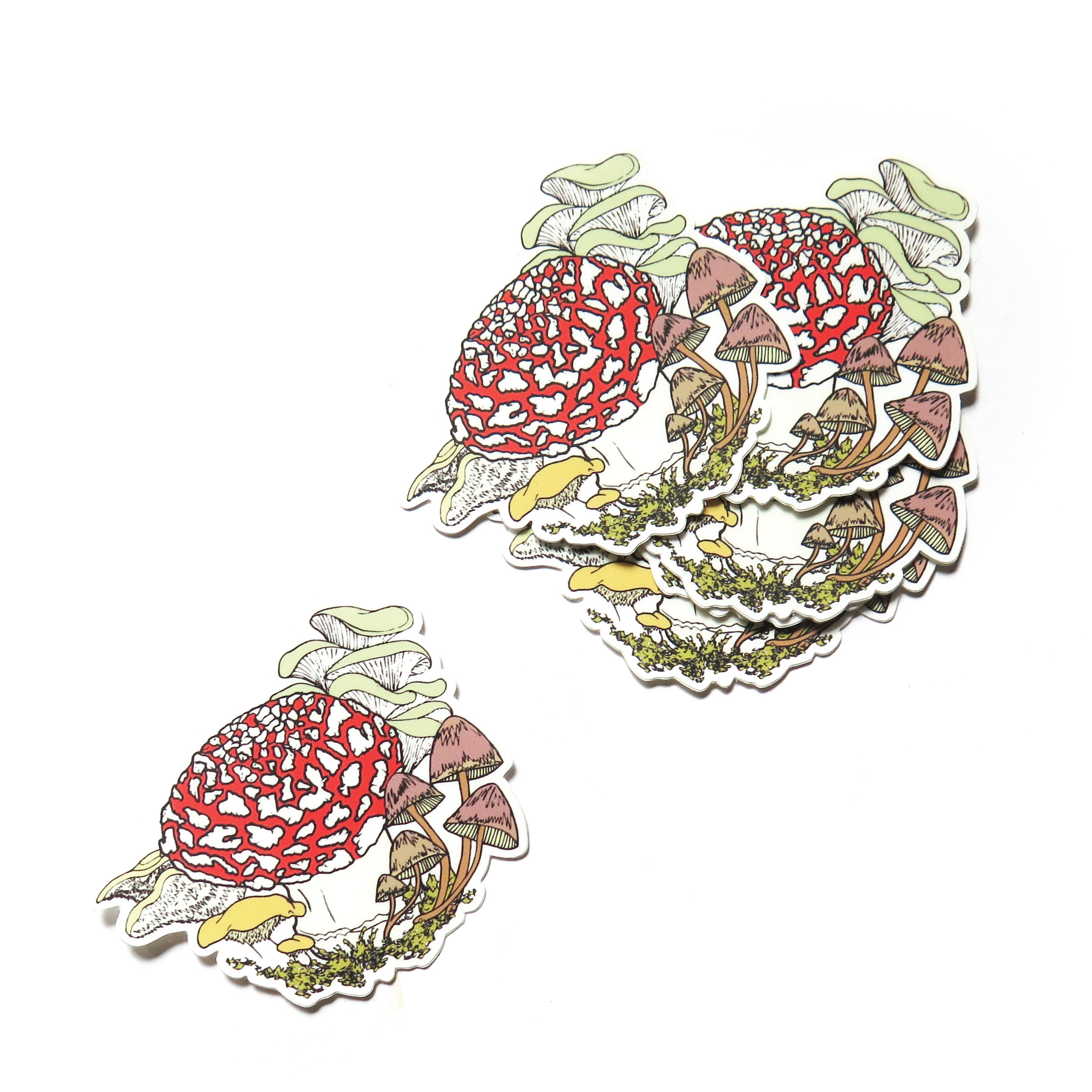 Amanita Mushroom Bunch Sticker
