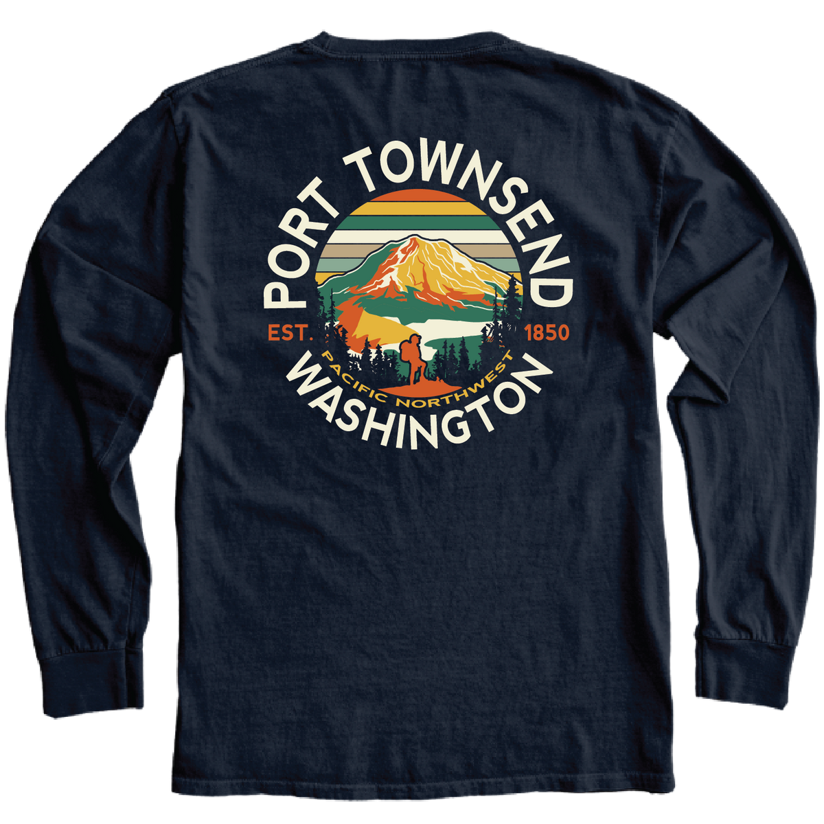 Port Townsend Mt Rainier Heliotrope Long Sleeve Shirt | Navy