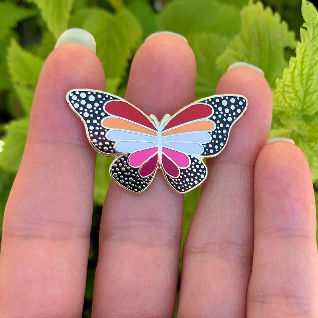 LGBTQ2SIA+ Pride Rainbow Butterfly Enamel Pin