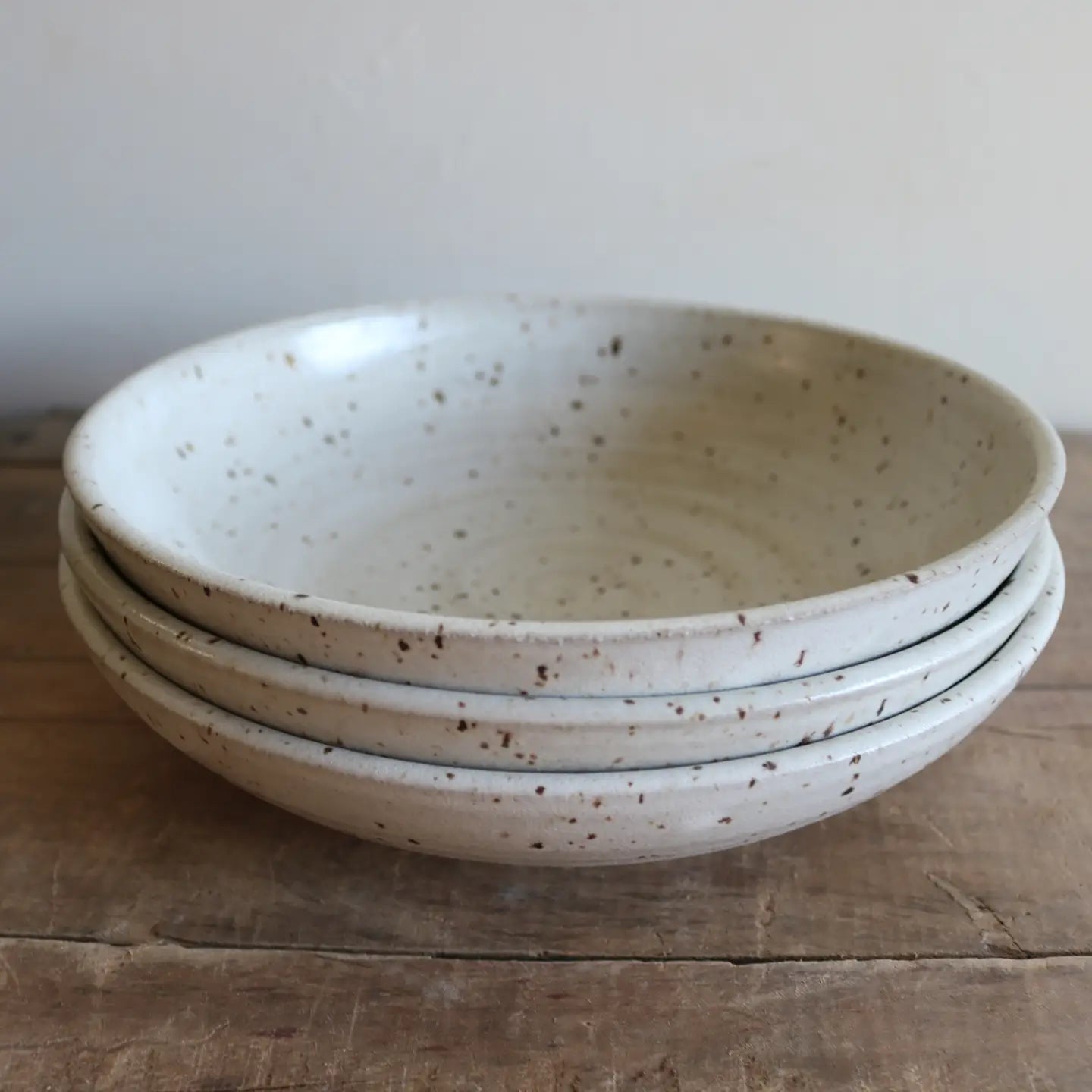 Speckled White Salad Bowl