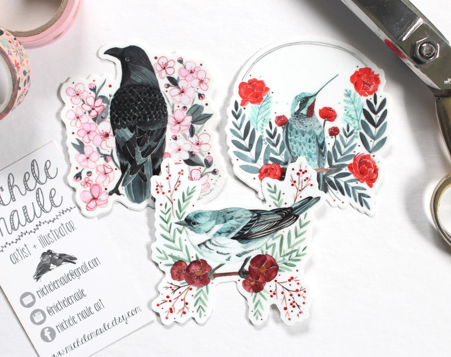Three Bird Sticker Set