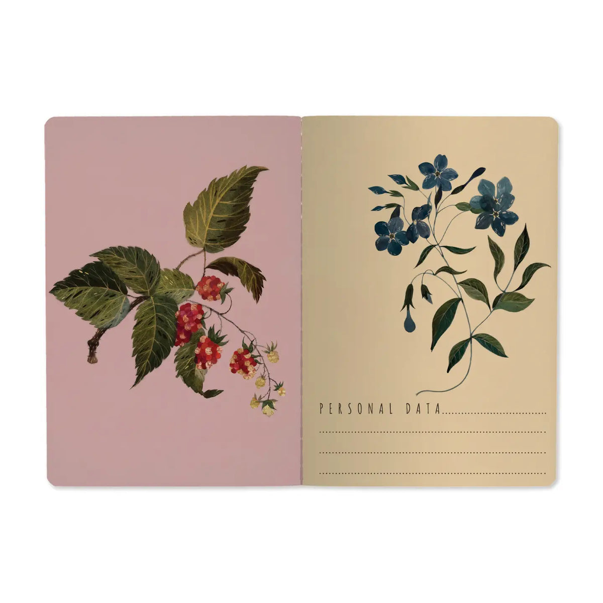 Forest Flowers on White Notebook