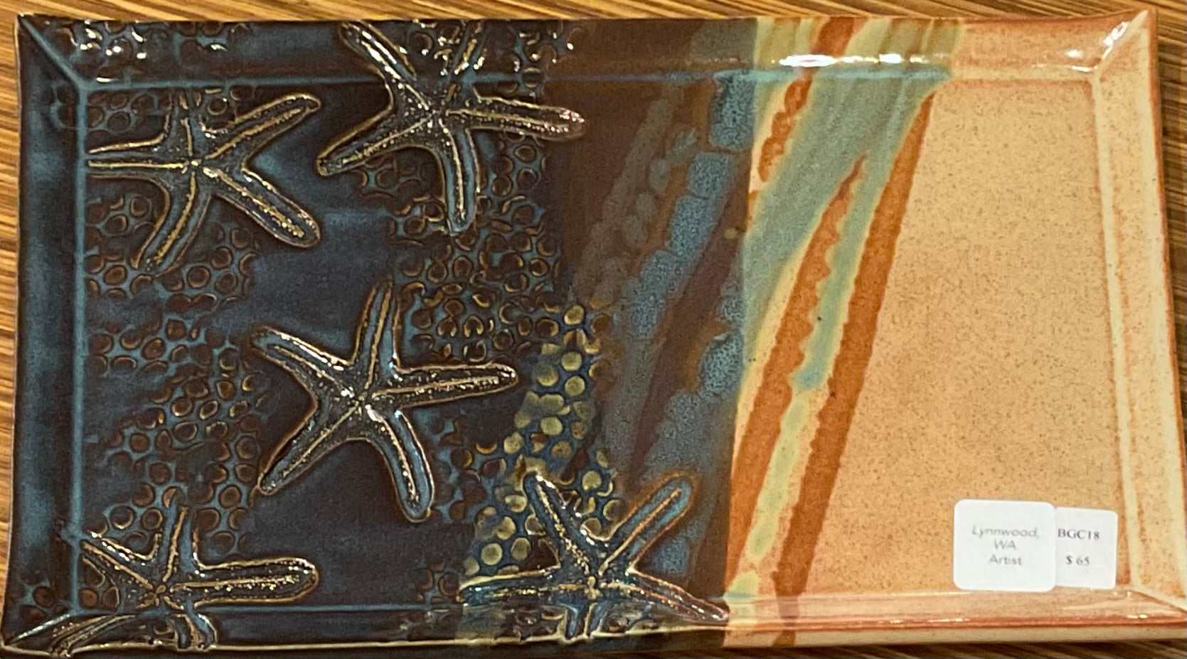 Starfish Rectangle Plate Barbara Childs Pottery