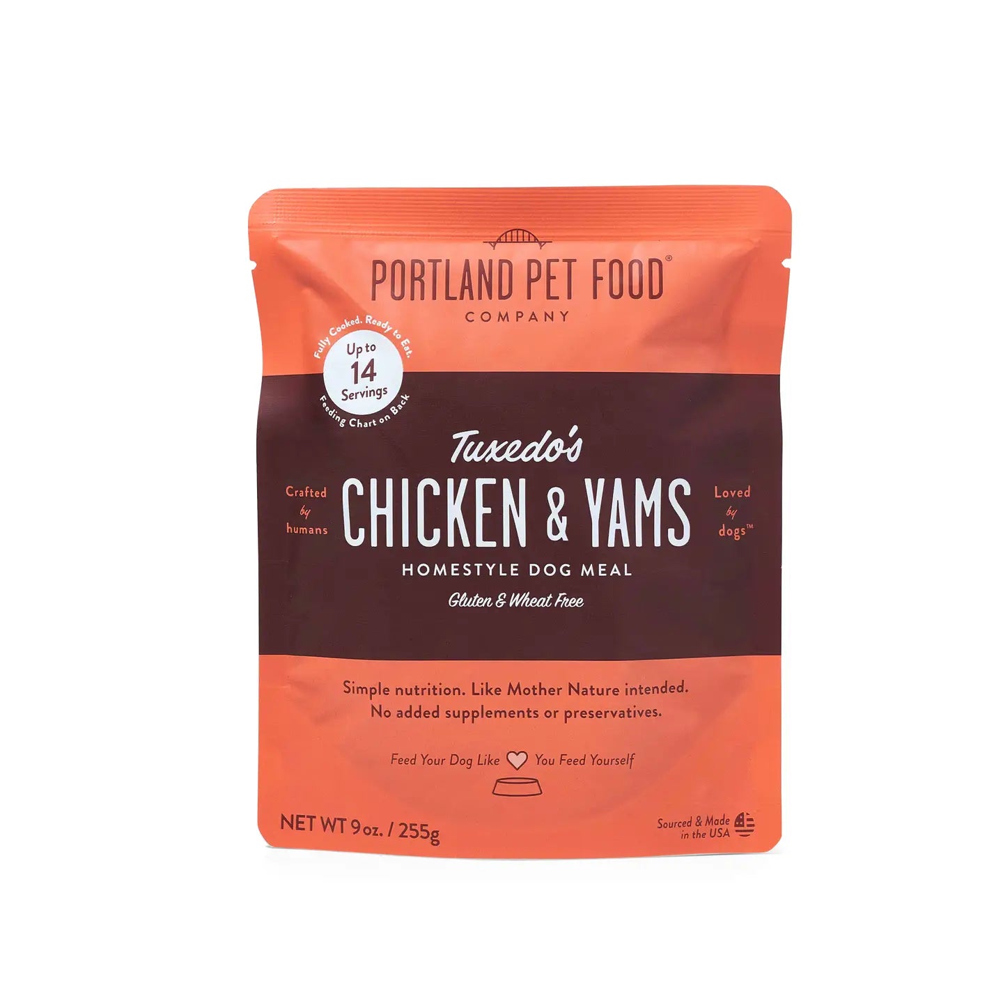 Tuxedo's Chicken & Yams Human Grade Fresh Wet Food Dog Pouch