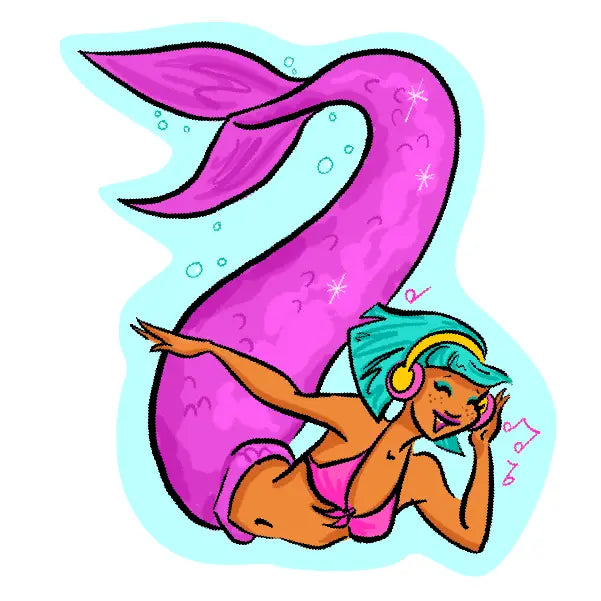 Dancing Mermaid with Headphones and Aqua Bob ST859