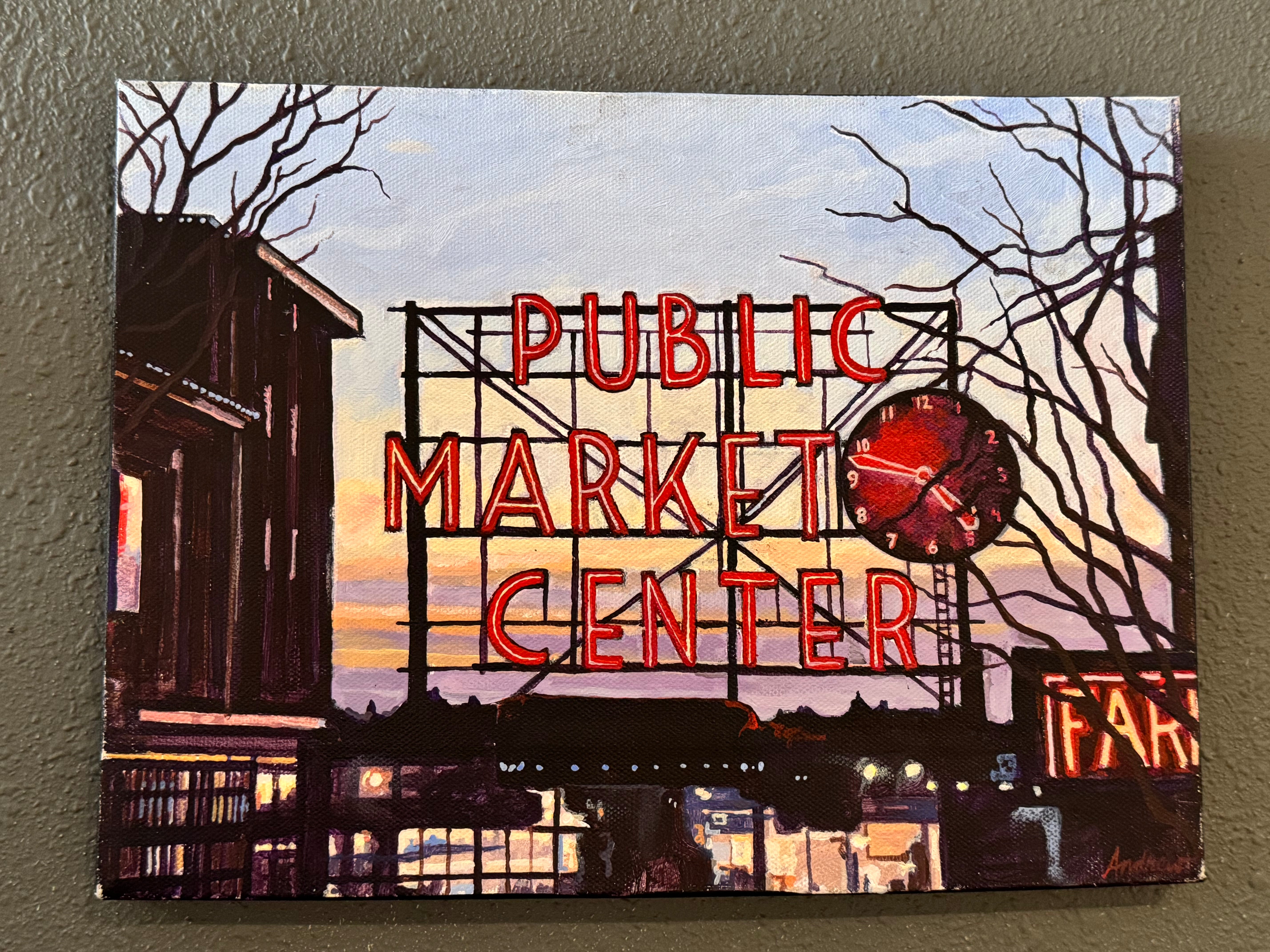 “Pike Place Market” Original Acrylic by Andrew Sheldon