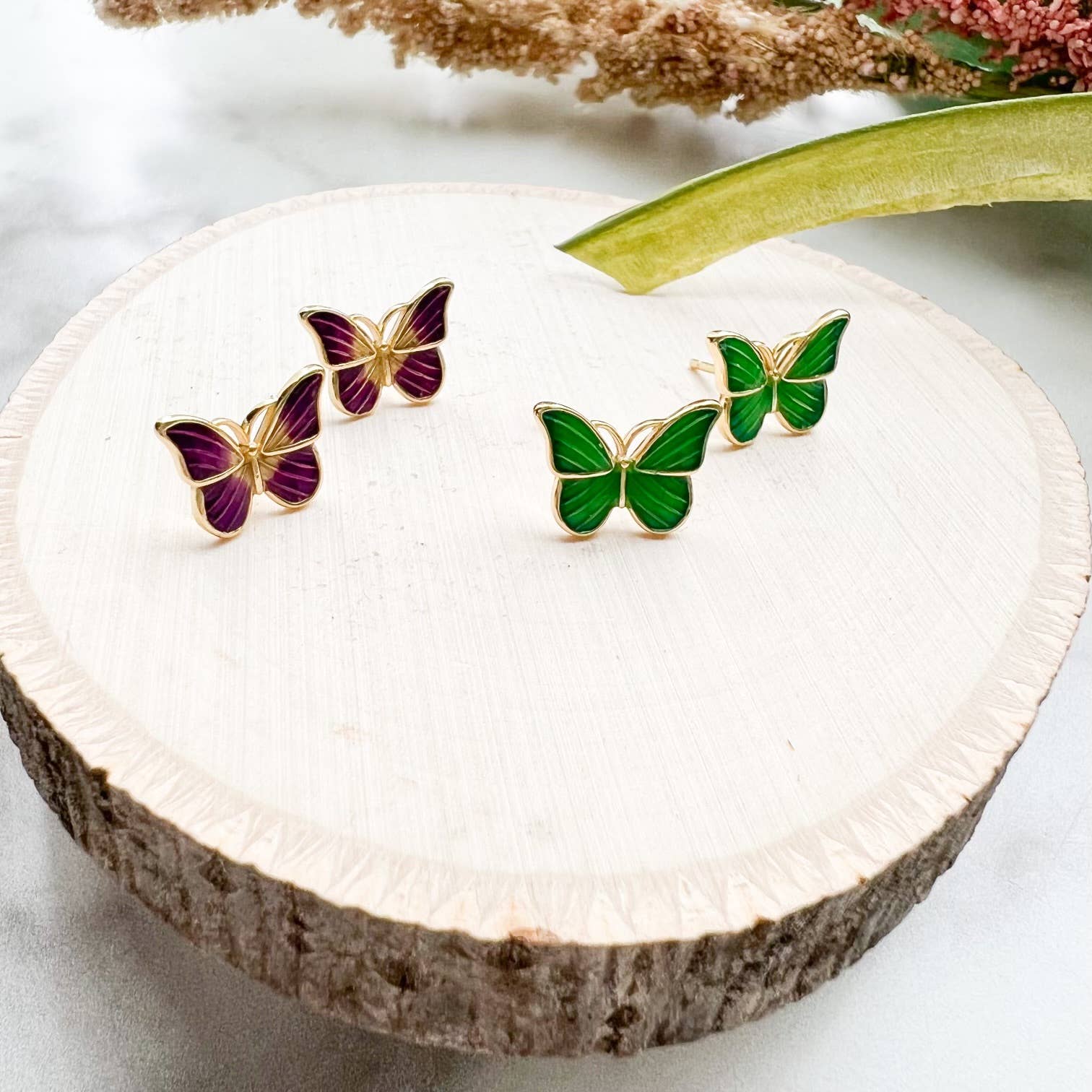 Butterfly Studs: Purple