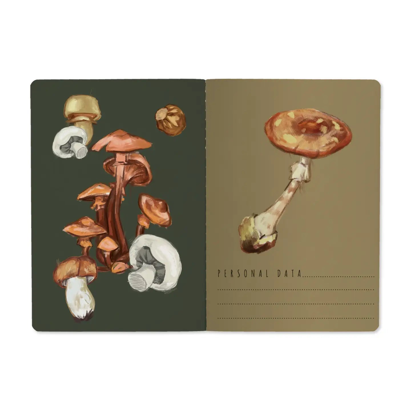 Mushroom on Grey Notebook