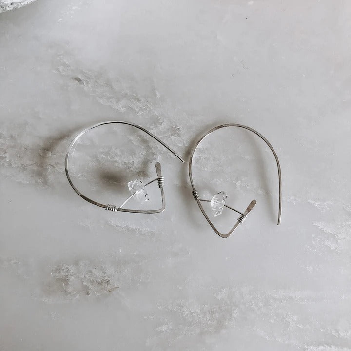 Herkimer Diamond Threader Earrings