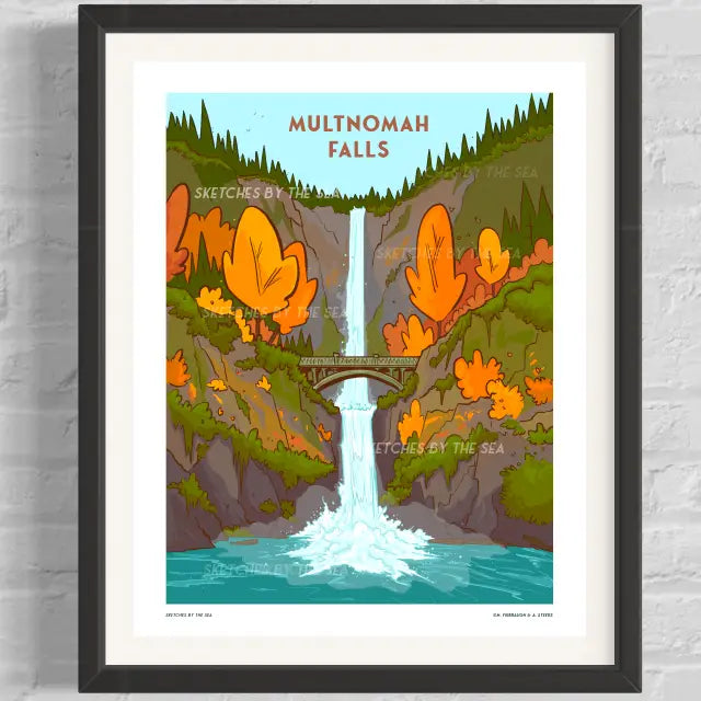 Multnomah Falls Travel Poster
