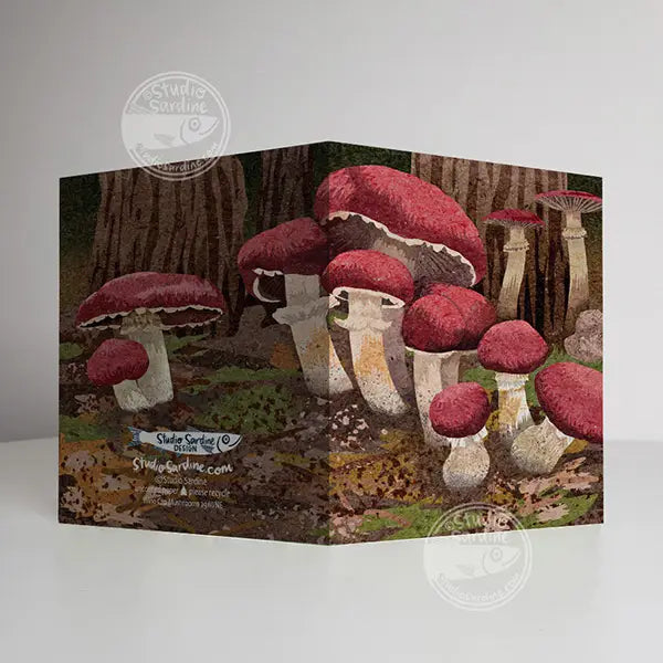 Wine Cap Mushrooms Notecards, Blank Greeting Cards