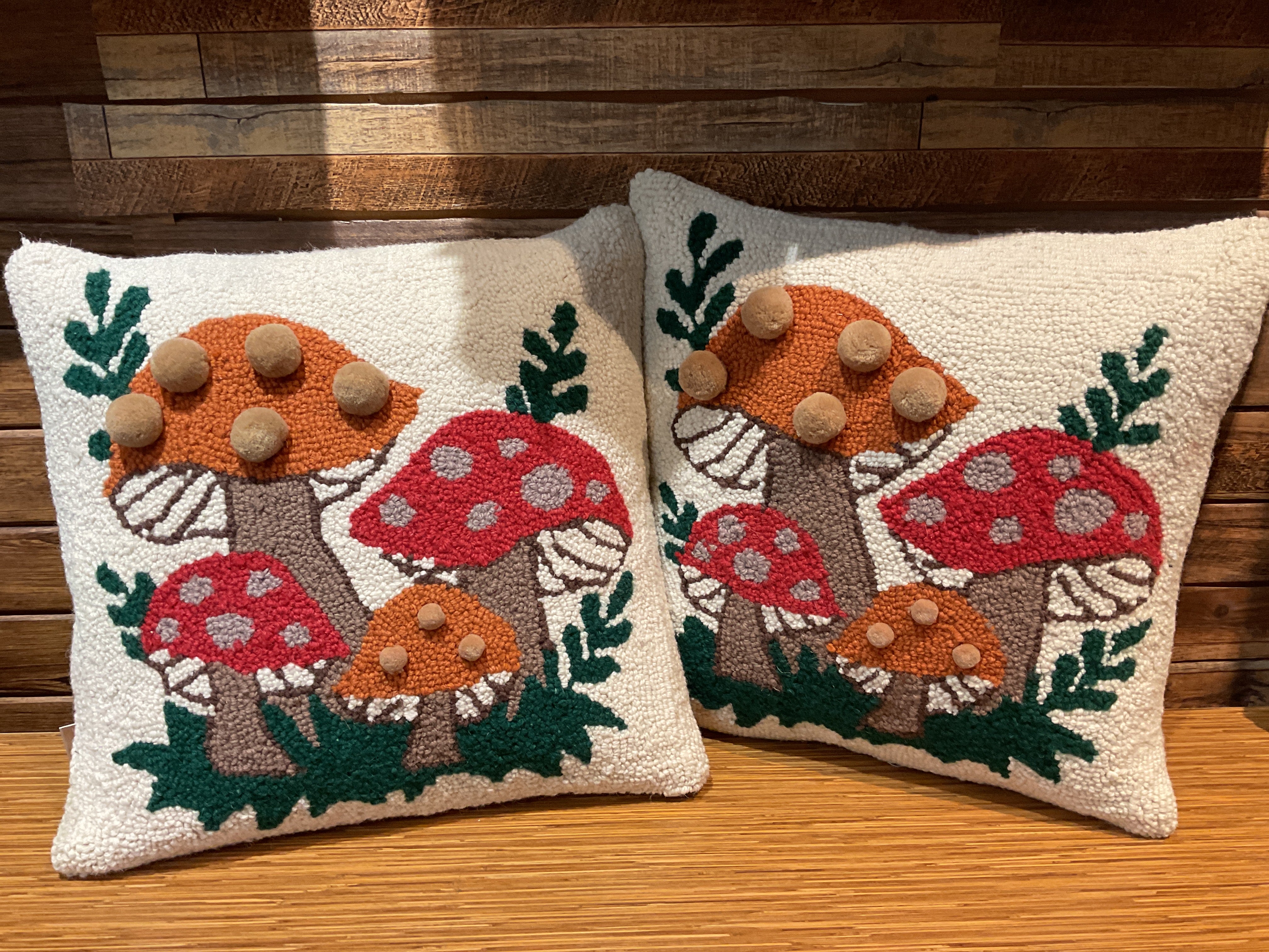Shroomy Pom Pom Hook Pillow - Jungalow