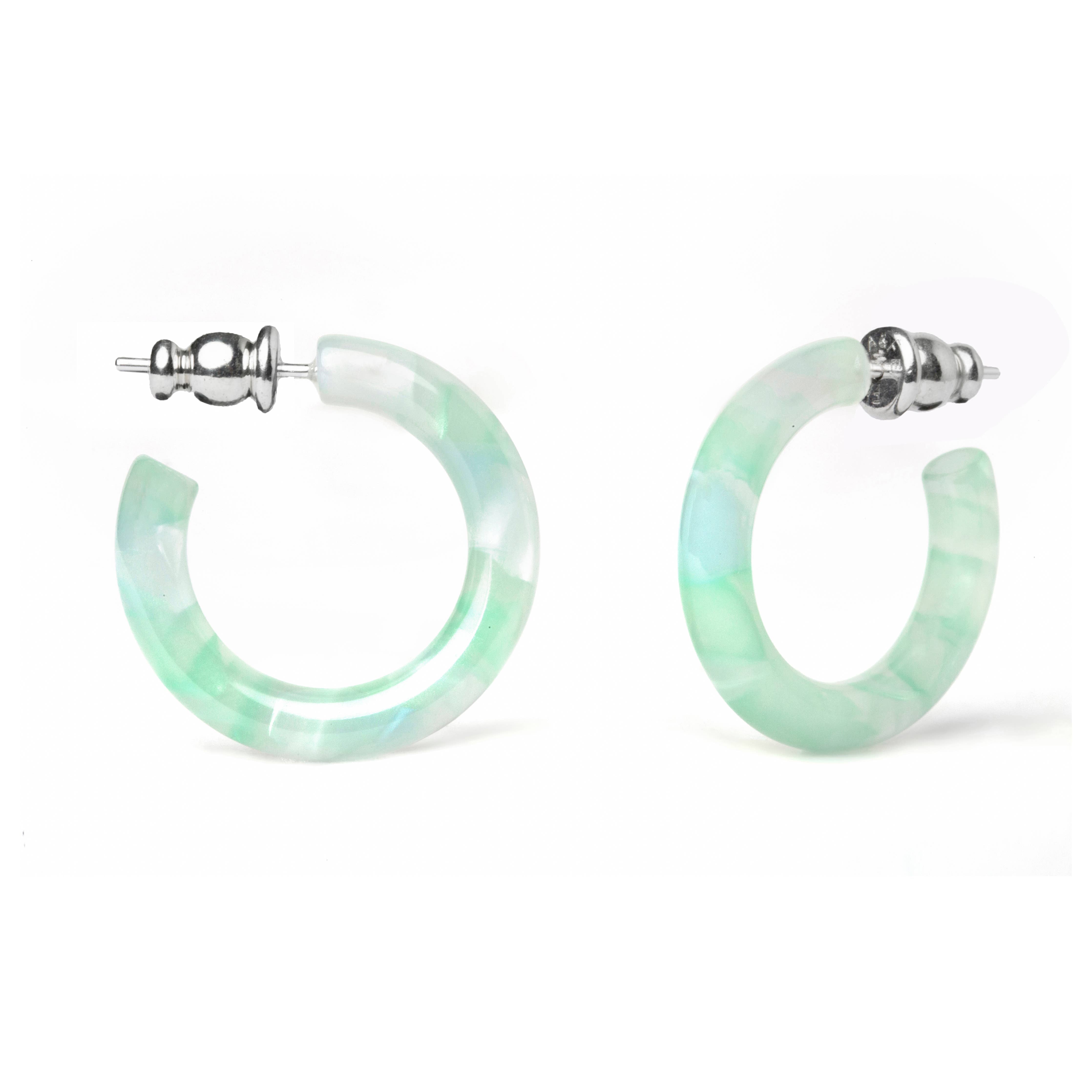 Ultra Mini Hoop Collection | Small Acetate Hoops: Lilly Pad