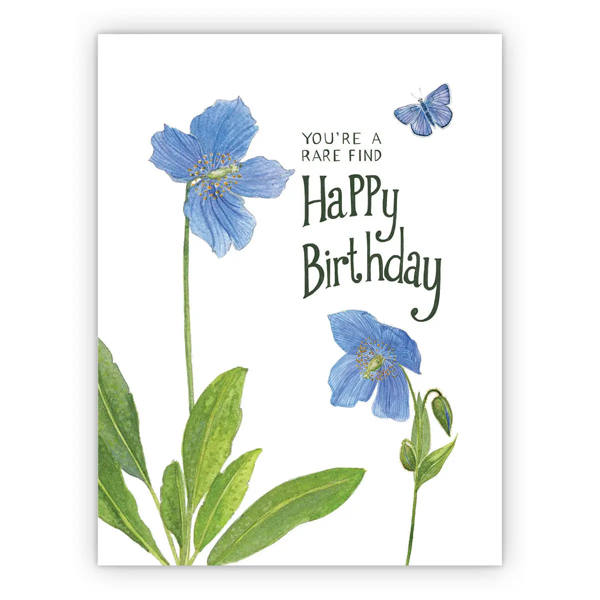 Blue Poppy Birthday - Floral Birthday Card
