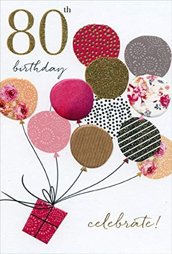 80th Birthday Card by Sara Miller