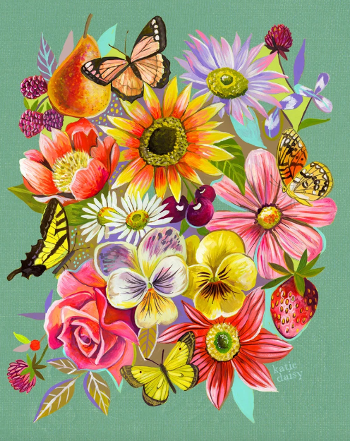 Bright Bouquet | Wildflower Art Print | Floral Wall Art: 8 x 10