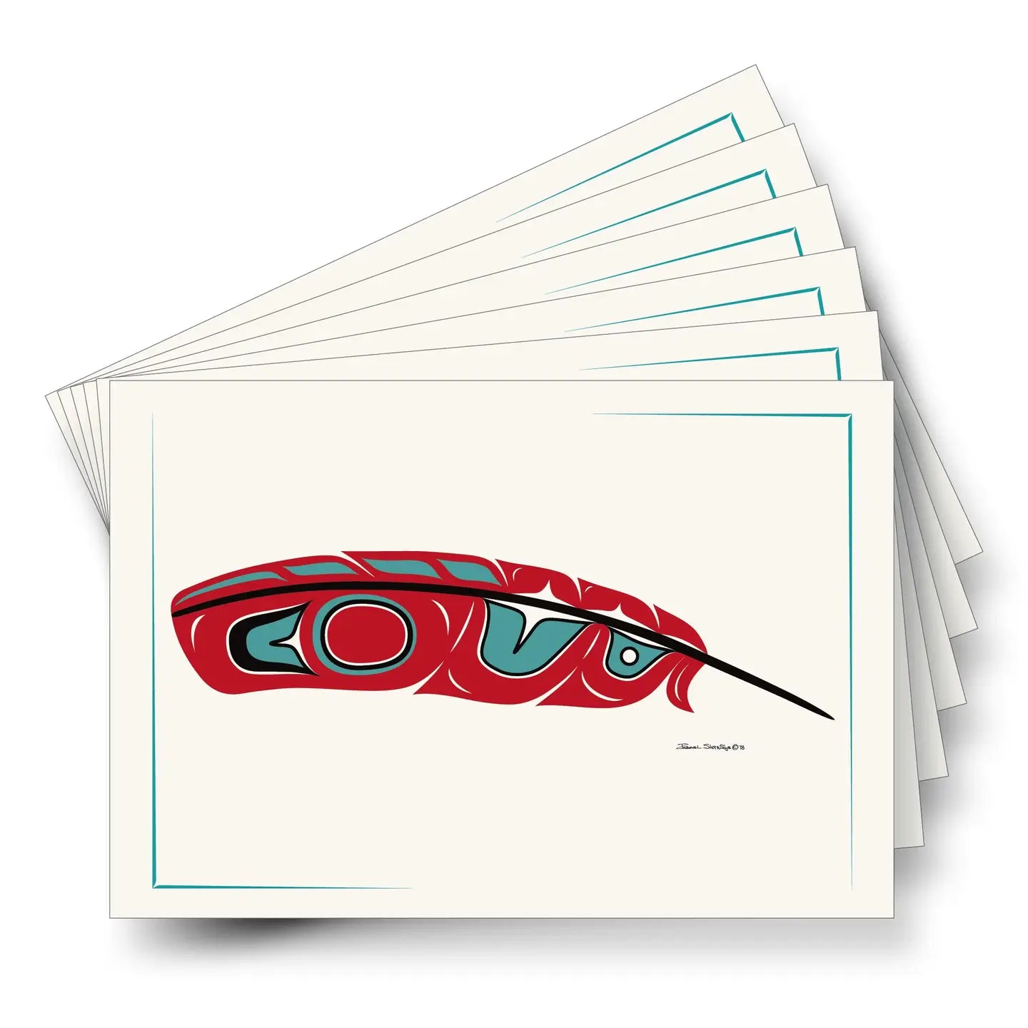 Red Feather - Sleeved Formline Art Card