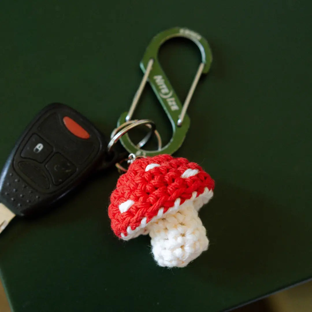 Handmade Crochet Mushroom Keychain