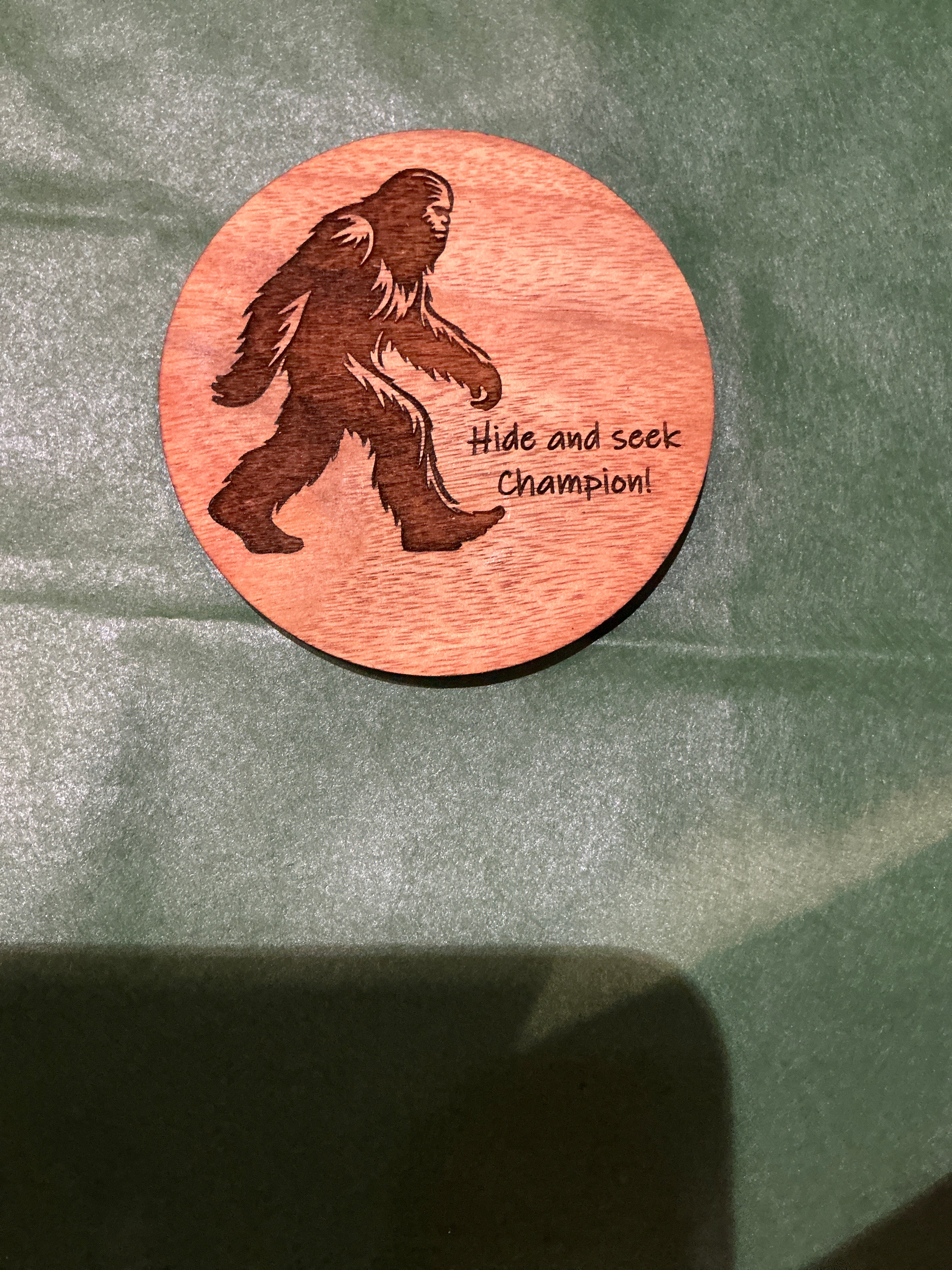 Hide and Seek Champ Wooden Magnet
