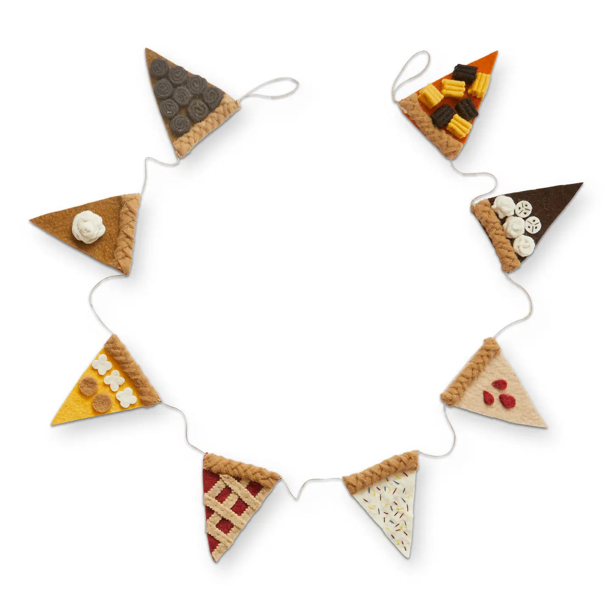 Thanksgiving Pie Slices Wool Felt Garland Multi