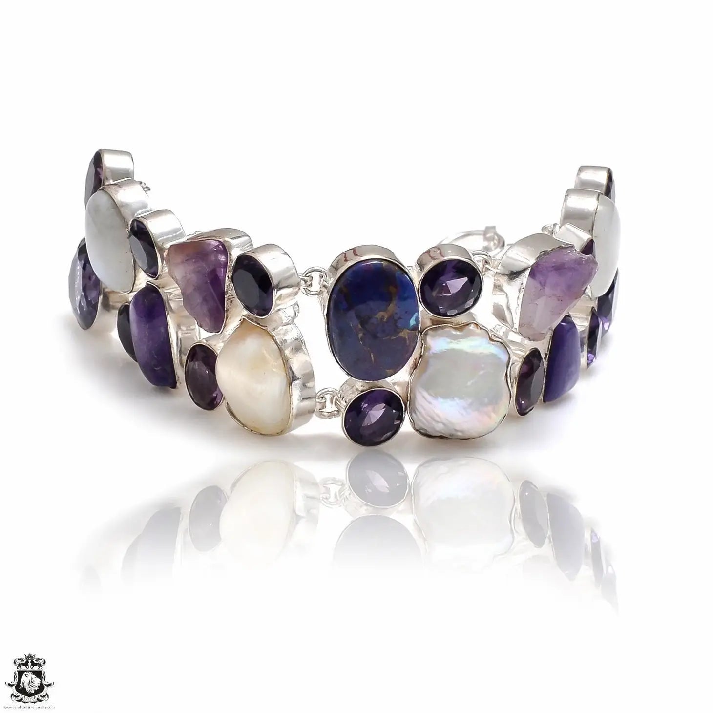 Amethyst Rough Charoite Pearl Bracelet
