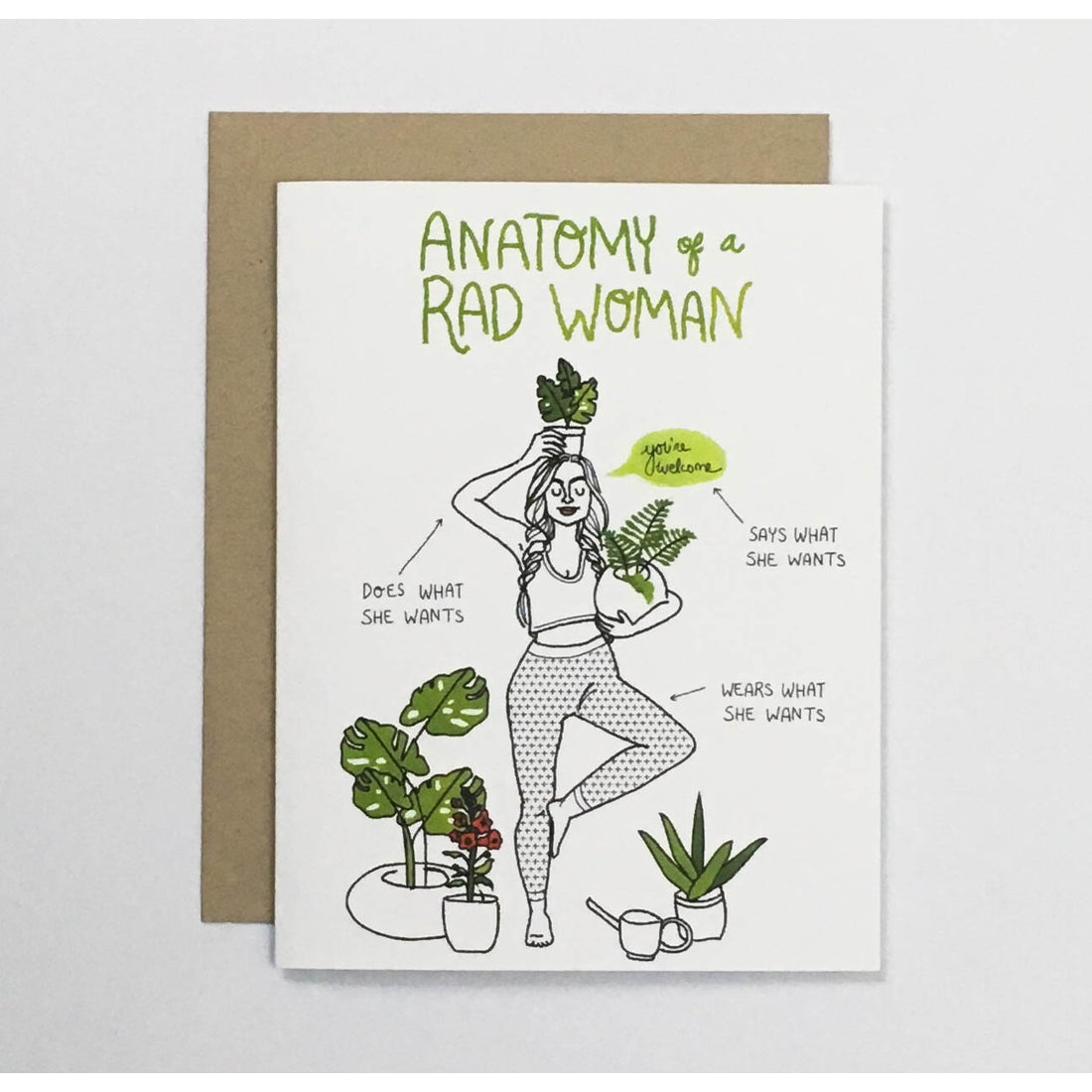 Anotomy of a Rad Woman Greeting Card
