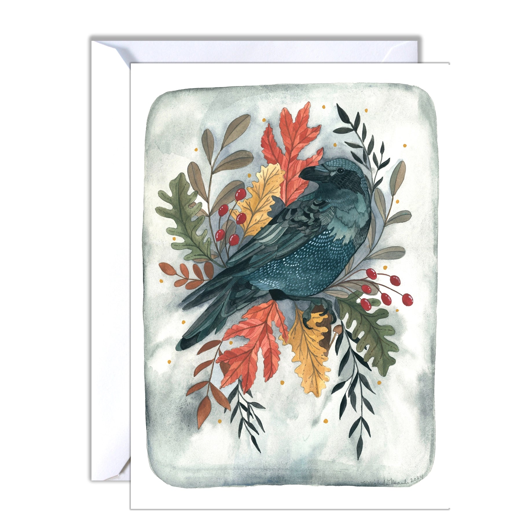 Autumn Crow Card