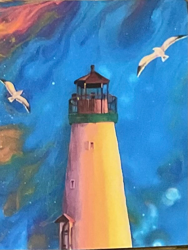 Seagulls and Lighthouse 5x7 Magnet