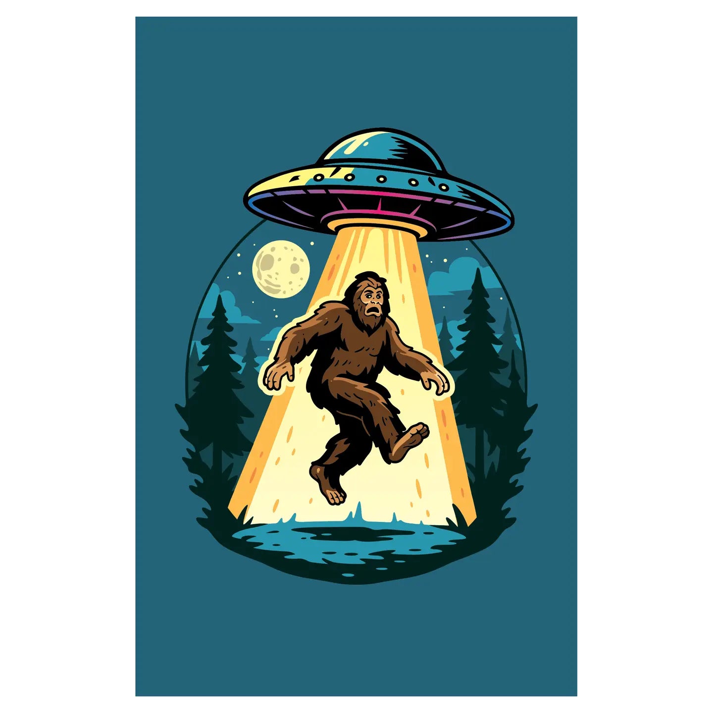 Bigfoot Abduction Postcard