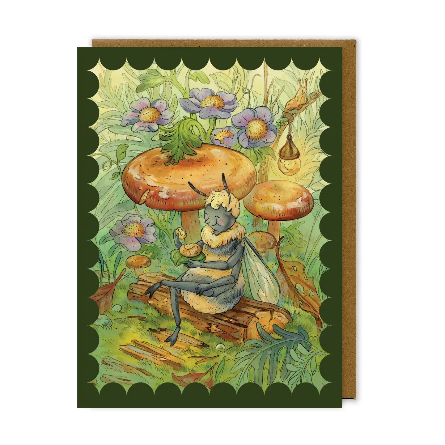 Bee Bread Snacktime - Blank Greeting Card