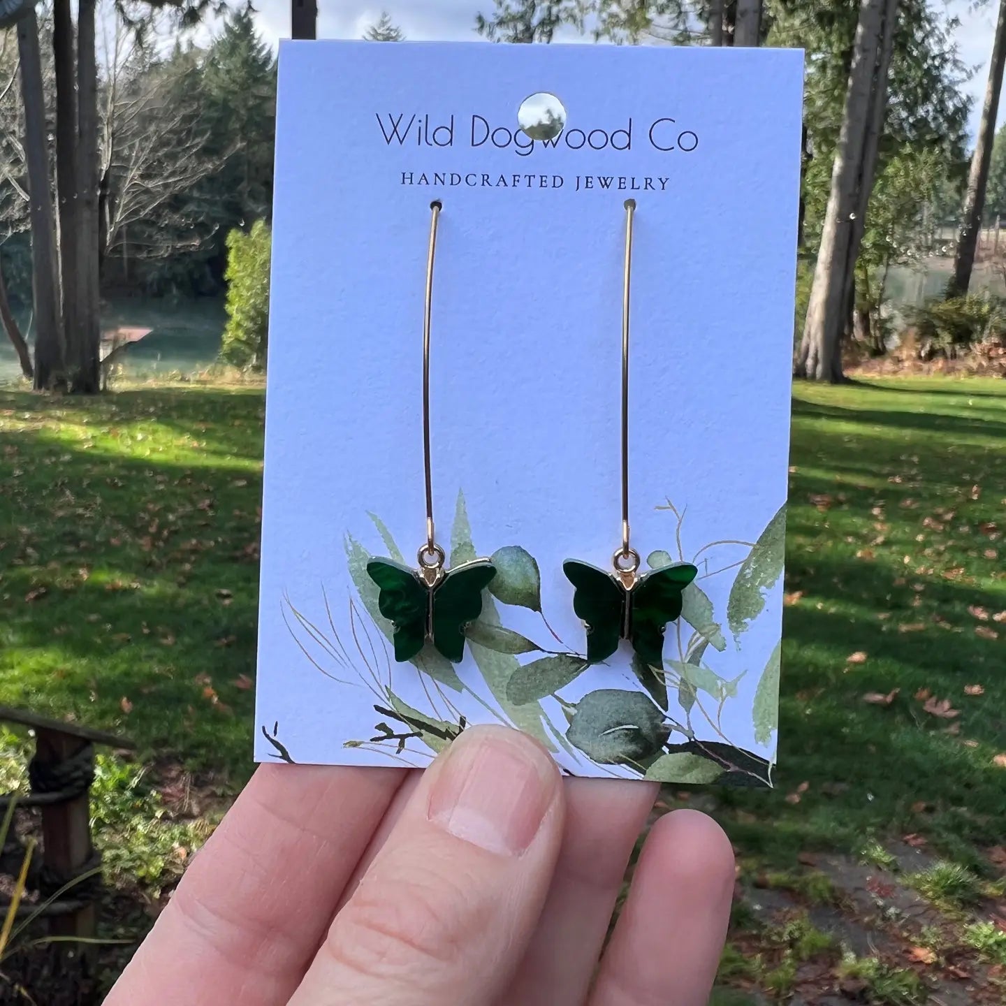 Black Butterfly Drop Earrings