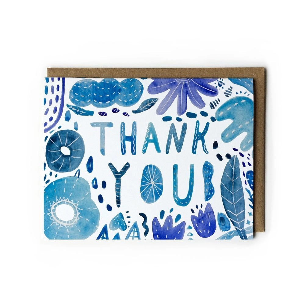 Blue Watercolor Thank You Card (Boxed Set of 6)