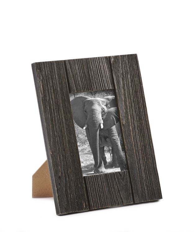 Dark Brown Wood Plank Photo Frame