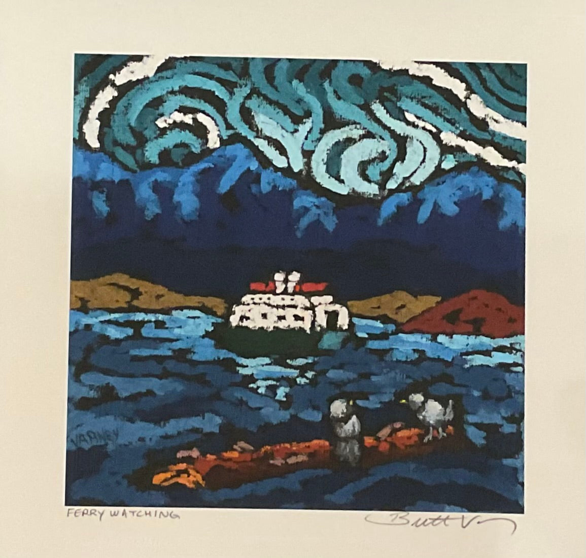 Ferry Watching - 8" x 8" Art Print