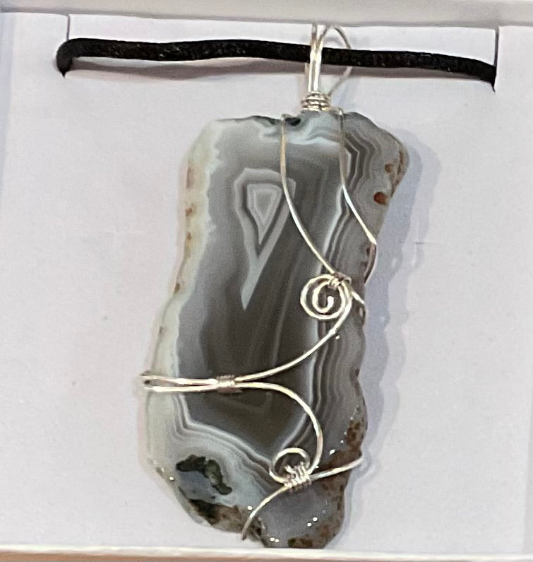 Botswana Agate Large Wrapped Necklace