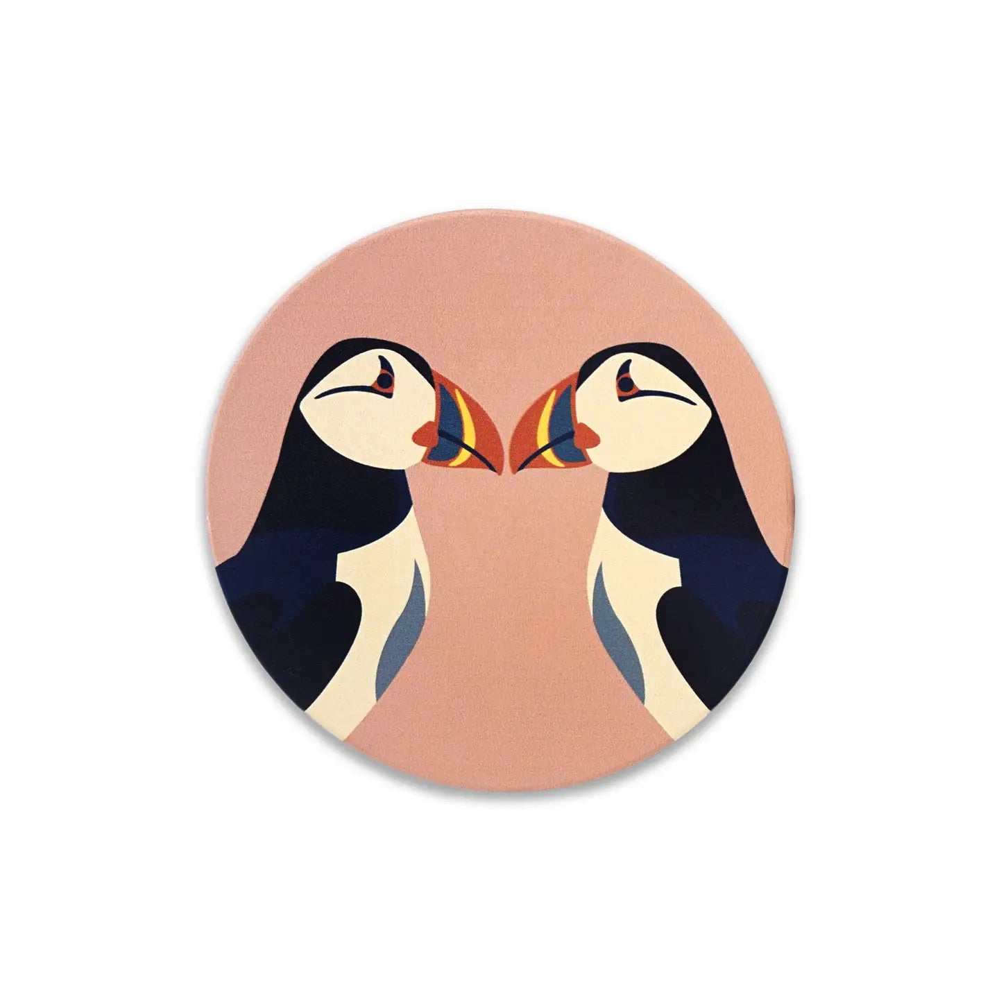 Ceramic Coaster Puffin Pink