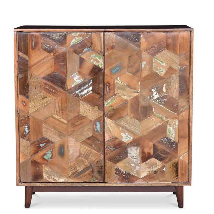 Chevron 2-door Wooden Cabinet