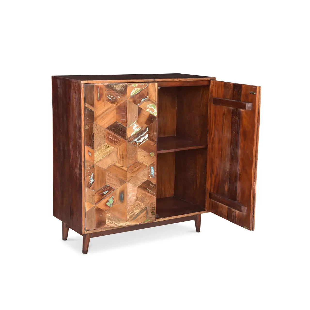 Chevron 2-door Wooden Cabinet