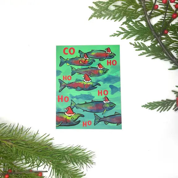Co Ho Ho Salmon Christmas Card