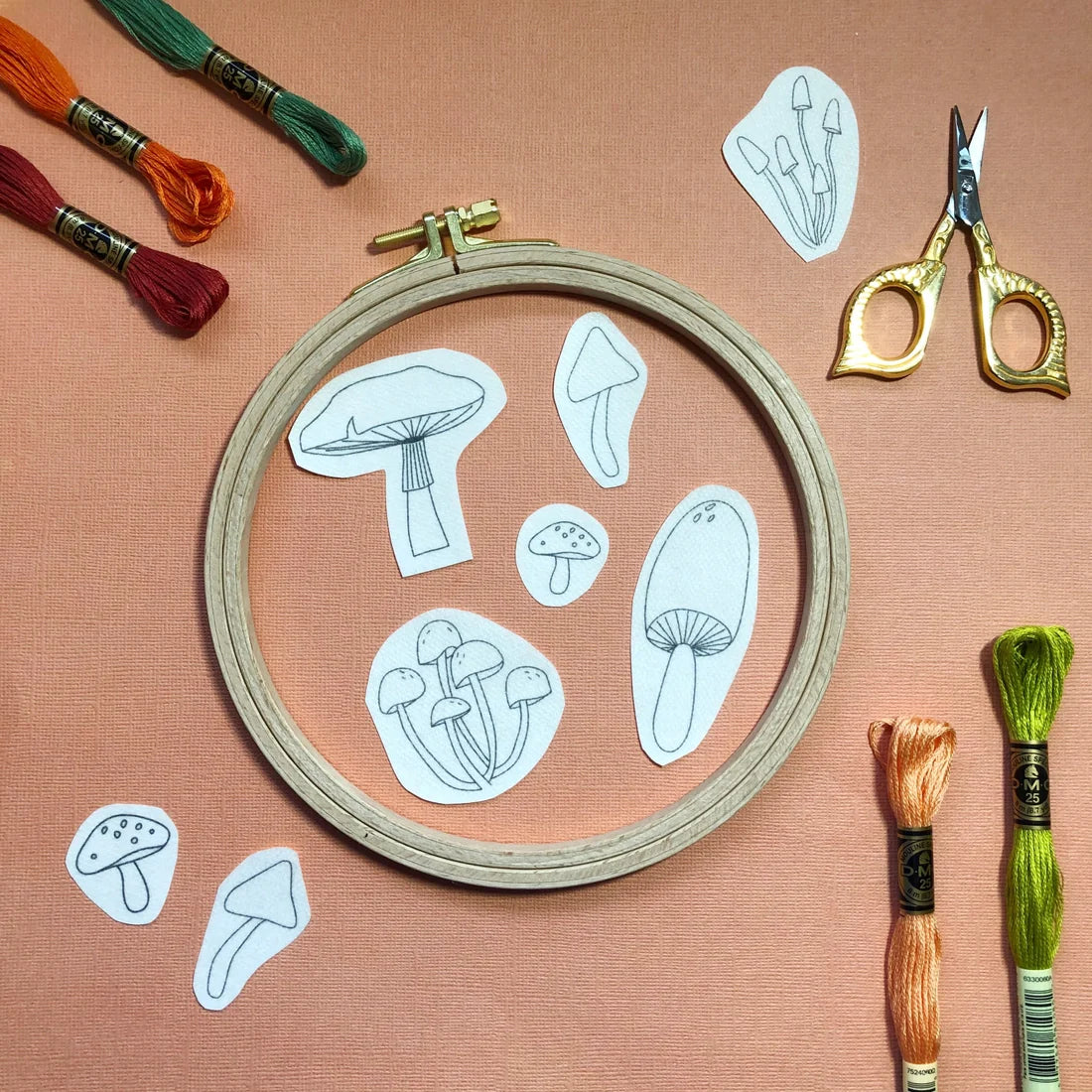 DIY Embroidery Pattern- Mushroom Designs