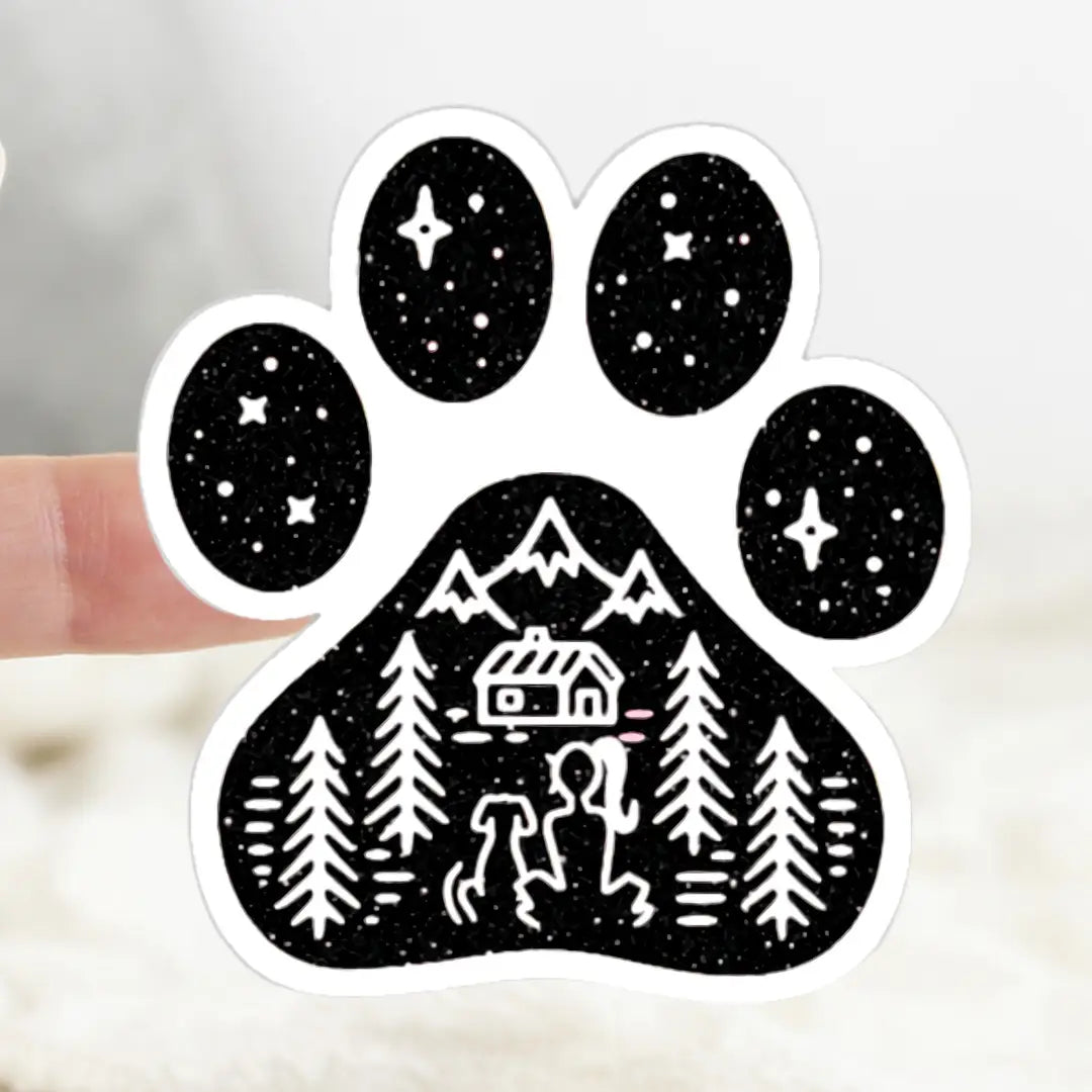 Dog Paw Adventure Girl Vinyl Sticker