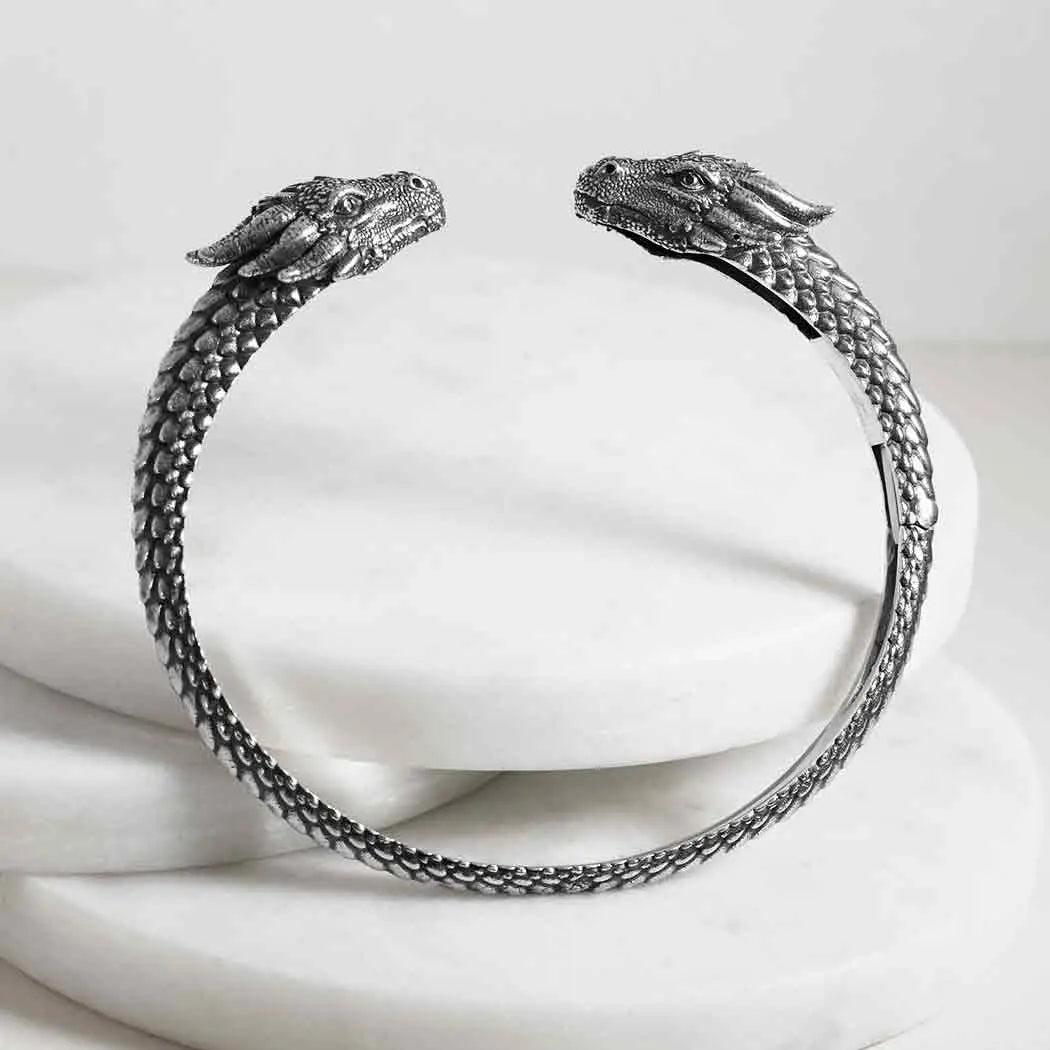 Dragon Cuff Sterling Silver Bracelet