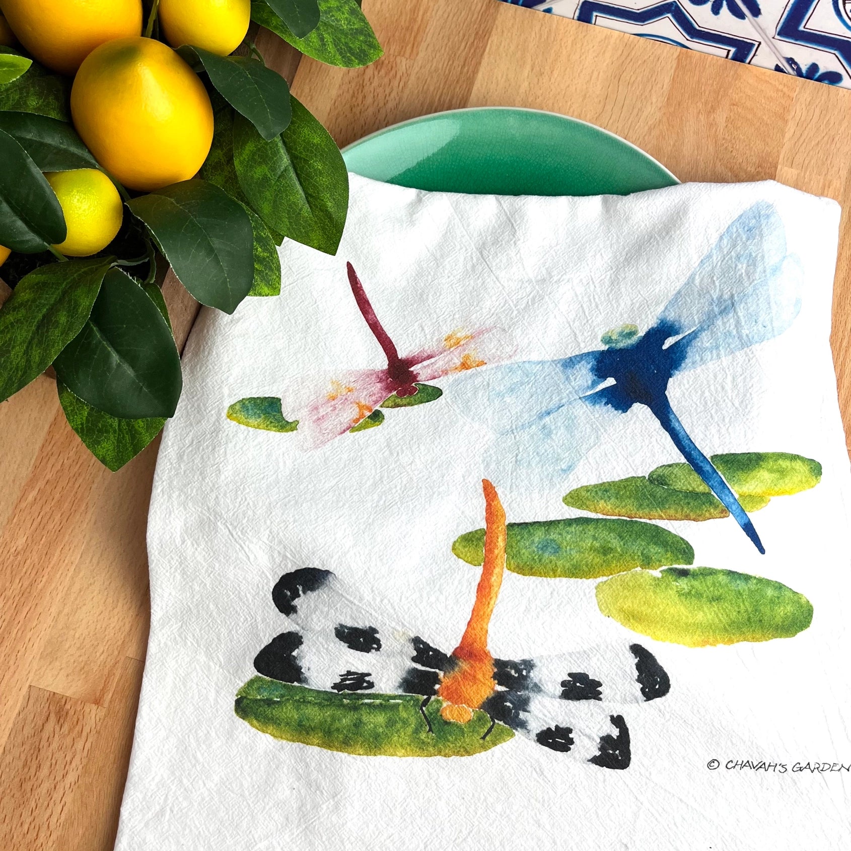 Dragonfly Flour Sack Tea Towels