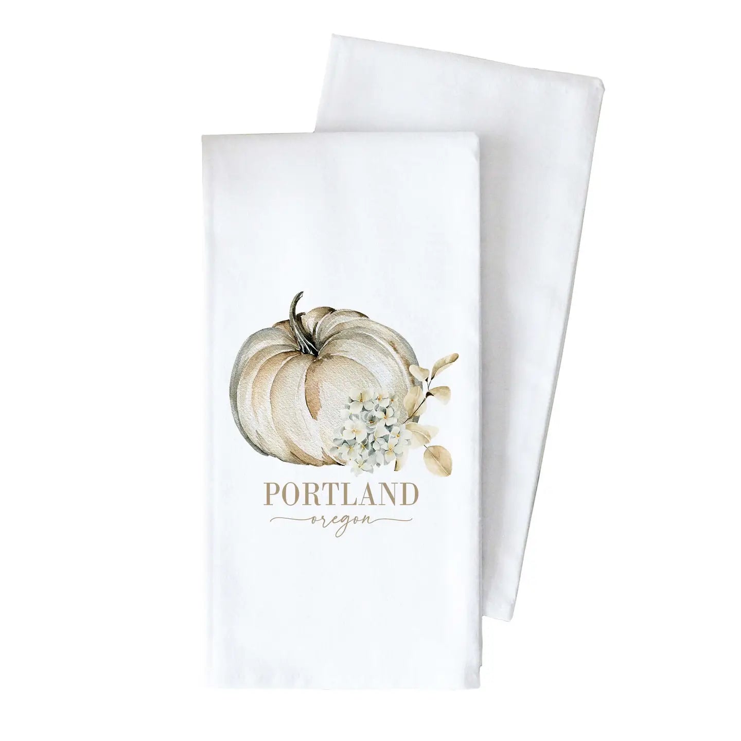 Port Townsend Floral Pumpkin Tea Towel