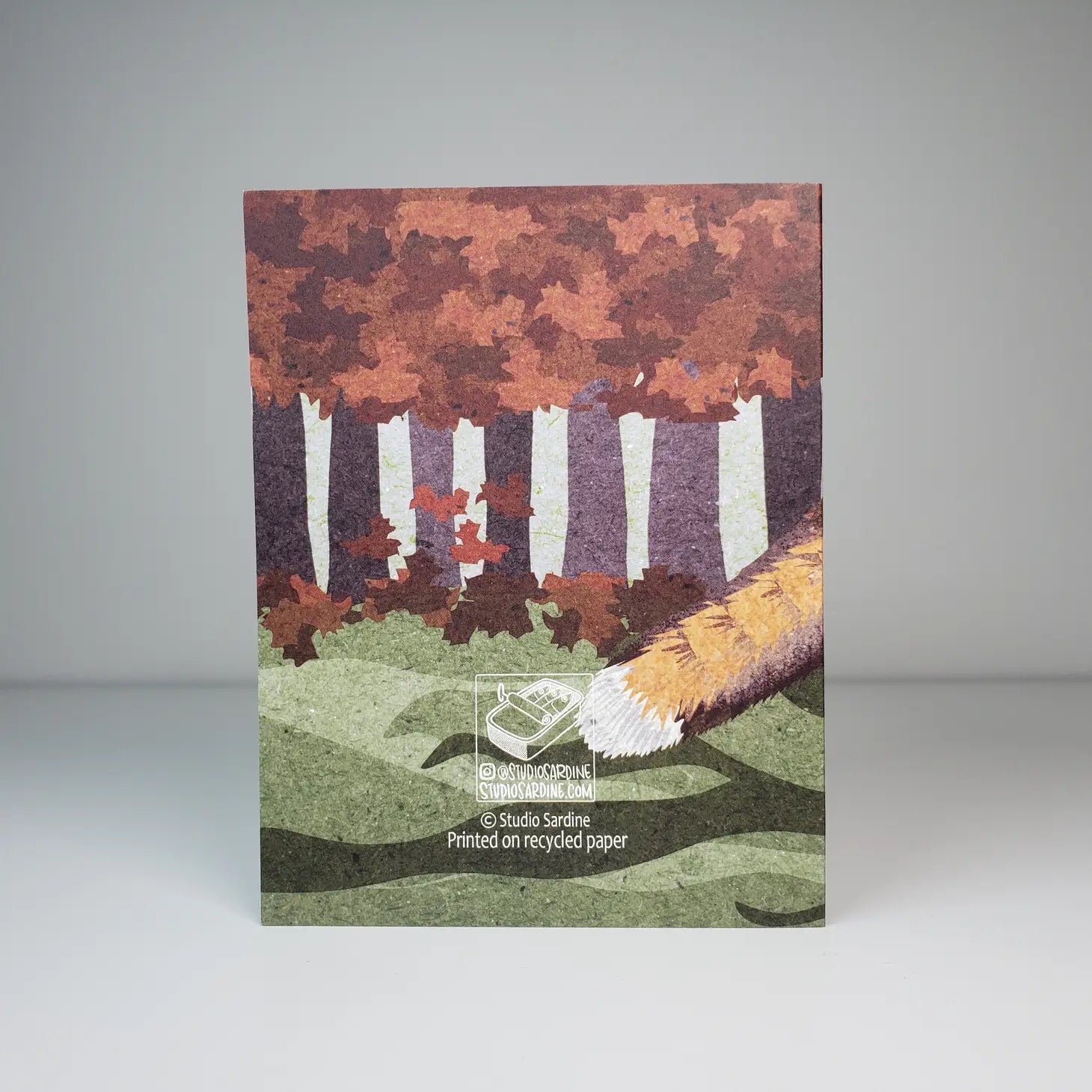 Fox and Falling Leaves Blank Greeting Card